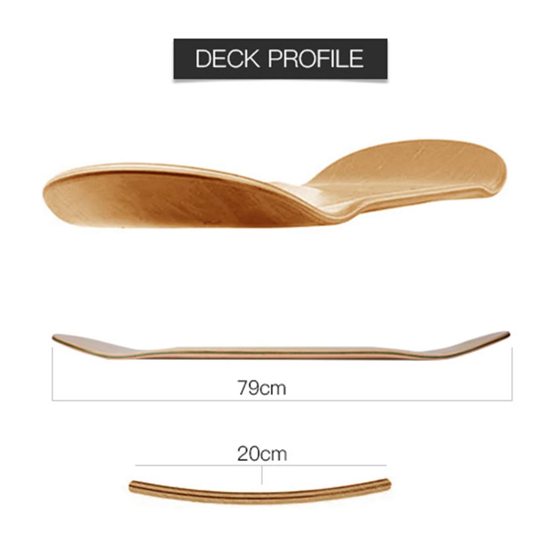 LOSENKA Maple Skateboard Decks Double Tail Skateboard Light Decks Free Skateboard Grip Tape 1 PCS