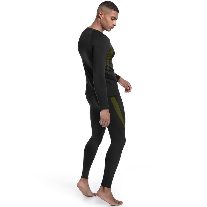 MEGE KNIGHT Mens Thermals Top and Bottom set Winter Underwear Insulated Hunting Long Johns Outdoor Military Hunting Essentials Cold Gear Black