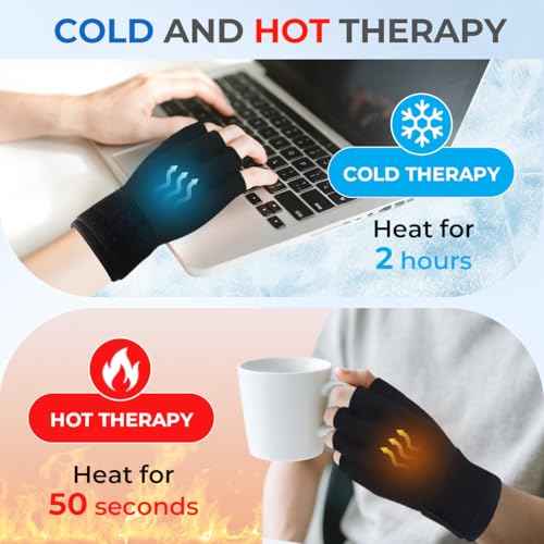 Hand Ice Pack Cooling Ice Glove for Pain Relief, Reusable Gel Finger Ice Pack Sleeve, Hot Cold Therapy Hand Wrist Ice Pack Wrap for Arthritis, Tendinitis, Carpal Tunnel