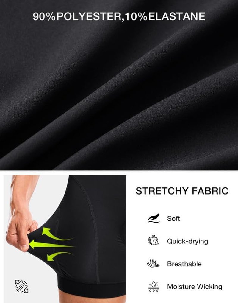 Men's Cycling Underwear - 4D Padded Bike Shorts with Anti-Slip Leg Grips | MTB Liner for Comfortable Riding