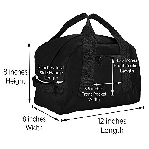 12" Mini Two Tone Duffle Bag (Black)