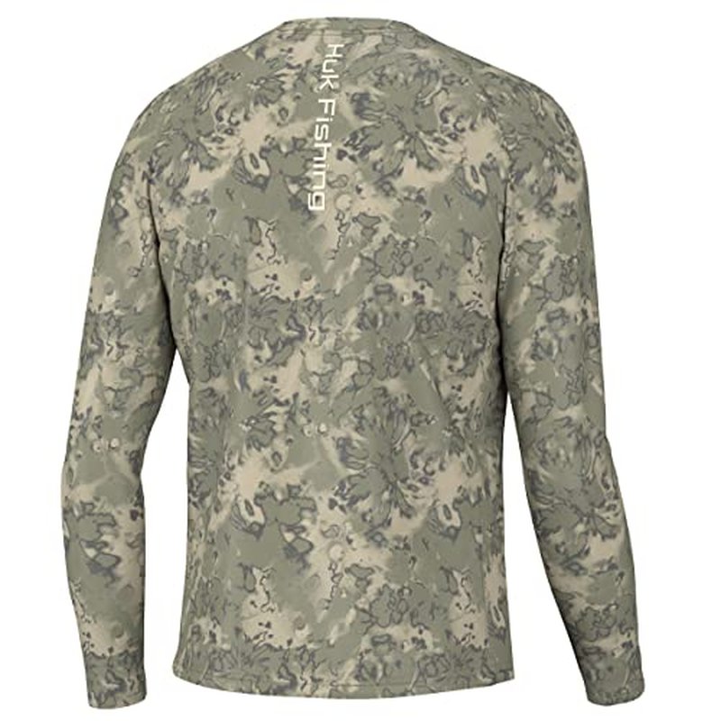 HUK Men's Pursuit Hogzilla | Long Sleeve Performance Fishing Shirt with +30 UPF Sun Protection, Seashell Pink, Small
