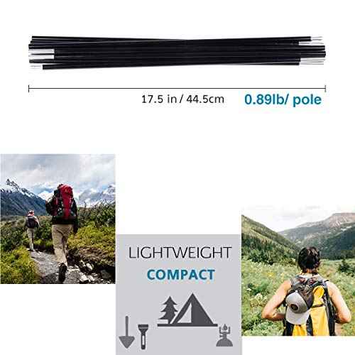 Aluminum Tent Poles Replacement, Fits Both Female and Male Ends, Lightweight Tent Pole Repair Kit, 7001 Aluminum Alloy T6 Heated