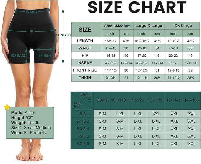 CAMPSNAI 4 Pack Biker Shorts Women with Pockets – 5"/8" High Waist Tummy Control Workout Gym Yoga Running Compression Shorts