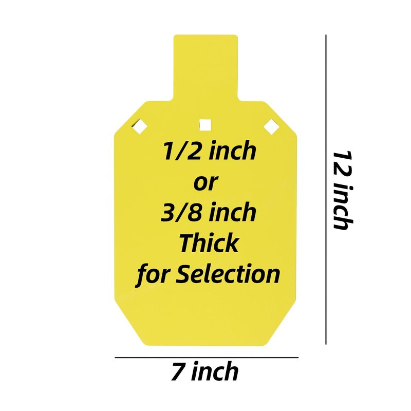 GQT AR500 Steel Shooting Target, High-Hardness Steel, Rifle Rated Gong Silhouette Durable Training Metal Target (3/8 inch Thick - 7" x12" Silhouette)