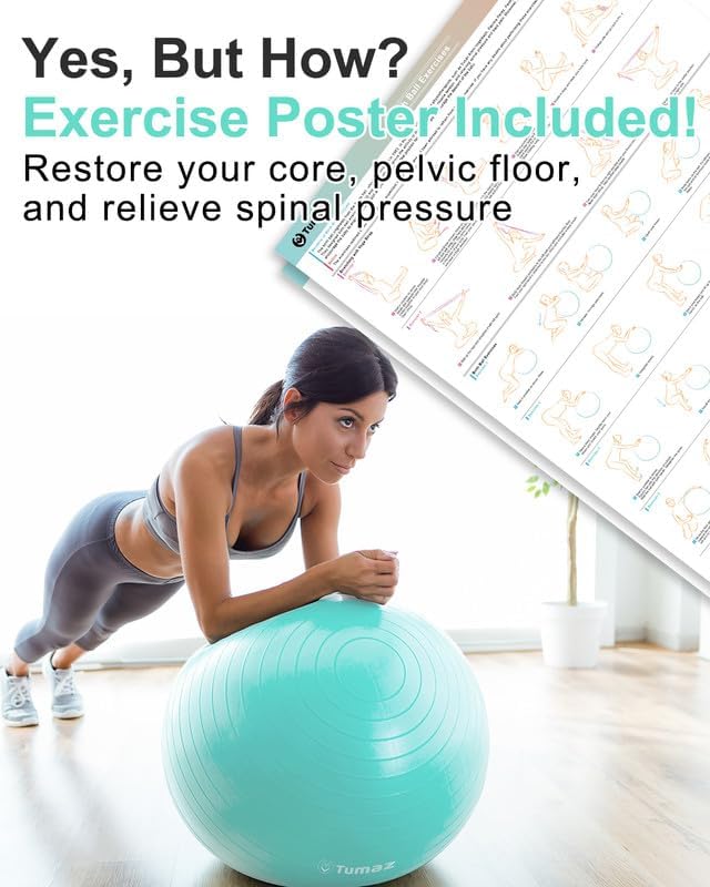 Birthing Ball for Pregnancy & Labor - Complete Set with Quick Pump, Peri Bottle, Yoga Strap & Non-Slip Socks