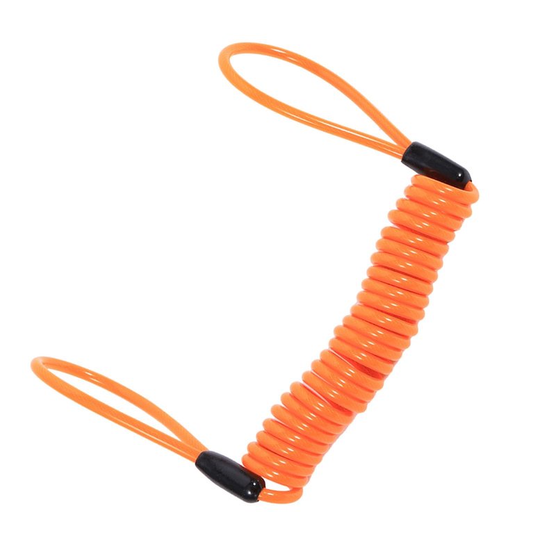 Luatoxry Brake Cable Lock, 1.25m Cable Spring Plastic Lock, Steel Motorcycle Reminder Rope, Multipurpose Motorcycle Cable Locks with 2Pcs 3.94in Looped Ends for Scooters, Orange
