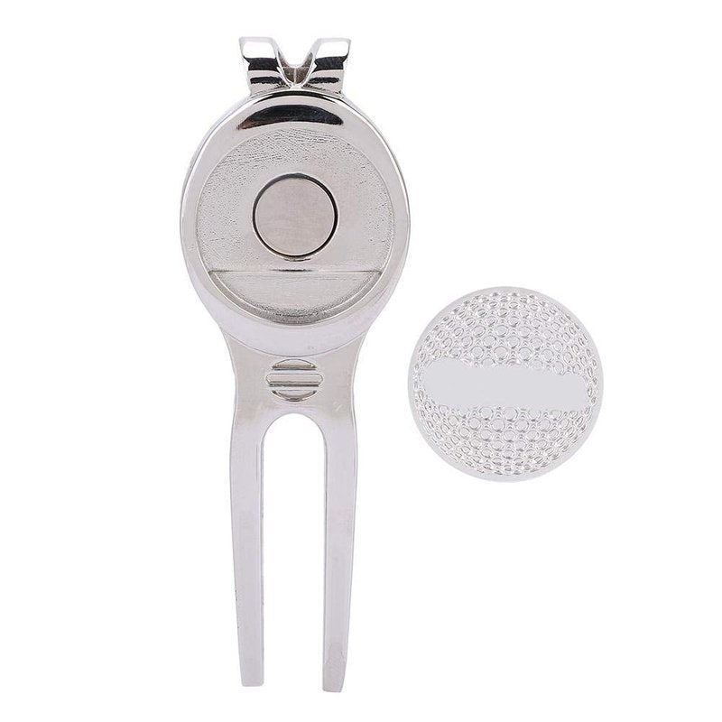 VGEBY Divot Tools, Divot Repair Tool with Magnetic Ball Marker(D102 Silver) Supplies Divot Tool with Pocket Clip Divot Tool