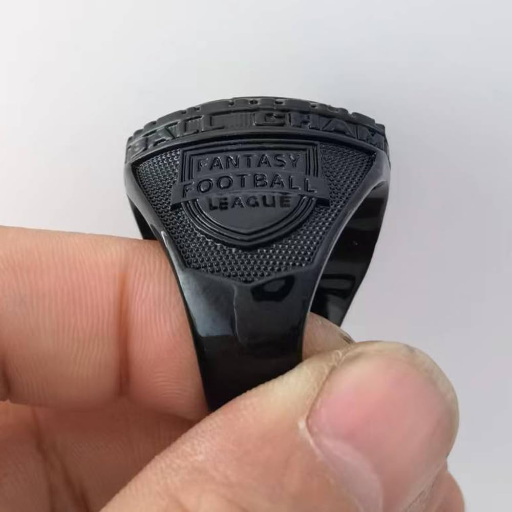guancrown Fantasy Football Ring 2026 Award Prize Trophy Sports Winner MVP FFL Championship Ring (Ring and Stand, Size 11)