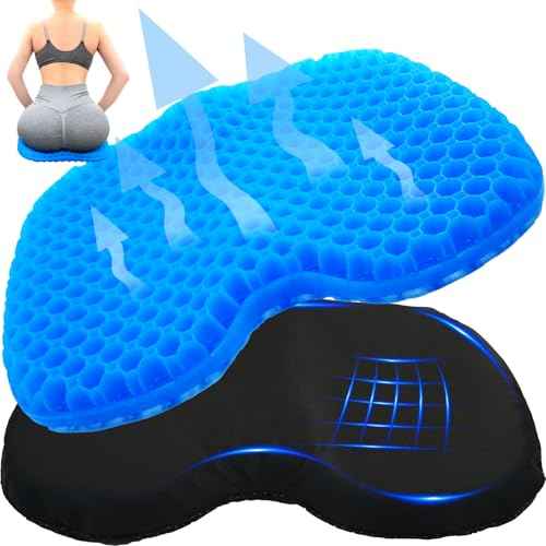 Kayak Seat Cushion - Blue Cooling Gel Kayak Accessory Removable Waterproof Cover | Comfort for Kayak Seats, Fishing, Car seat£¬Office Chair & Outdoor Use