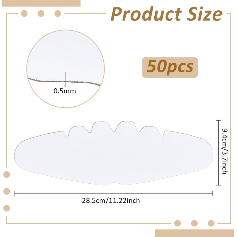 FINGERINSPIRE 50 Pcs Baseball Caps Inserts Shapers 3.7x11.2inch White Baseball Caps Inserts Universal Cap Inner Liner Cardboard Hat Support Brim Holder for Fitted Ball Sports Cap Insert