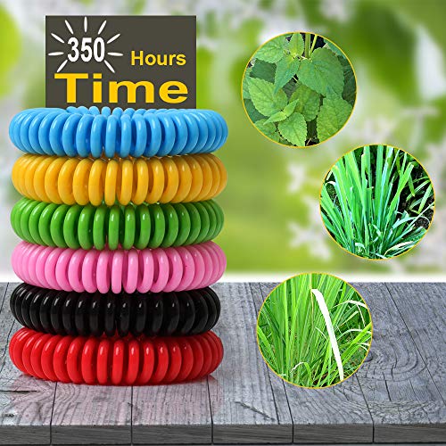 BuggyBands 24 Pack Mosquito Bracelets, Mosquito Bands for Adults and Kids with Individually Wrapped & DEET Free, Natural and Waterproof Wristbands Citronella Bracelets for Camping Hiking