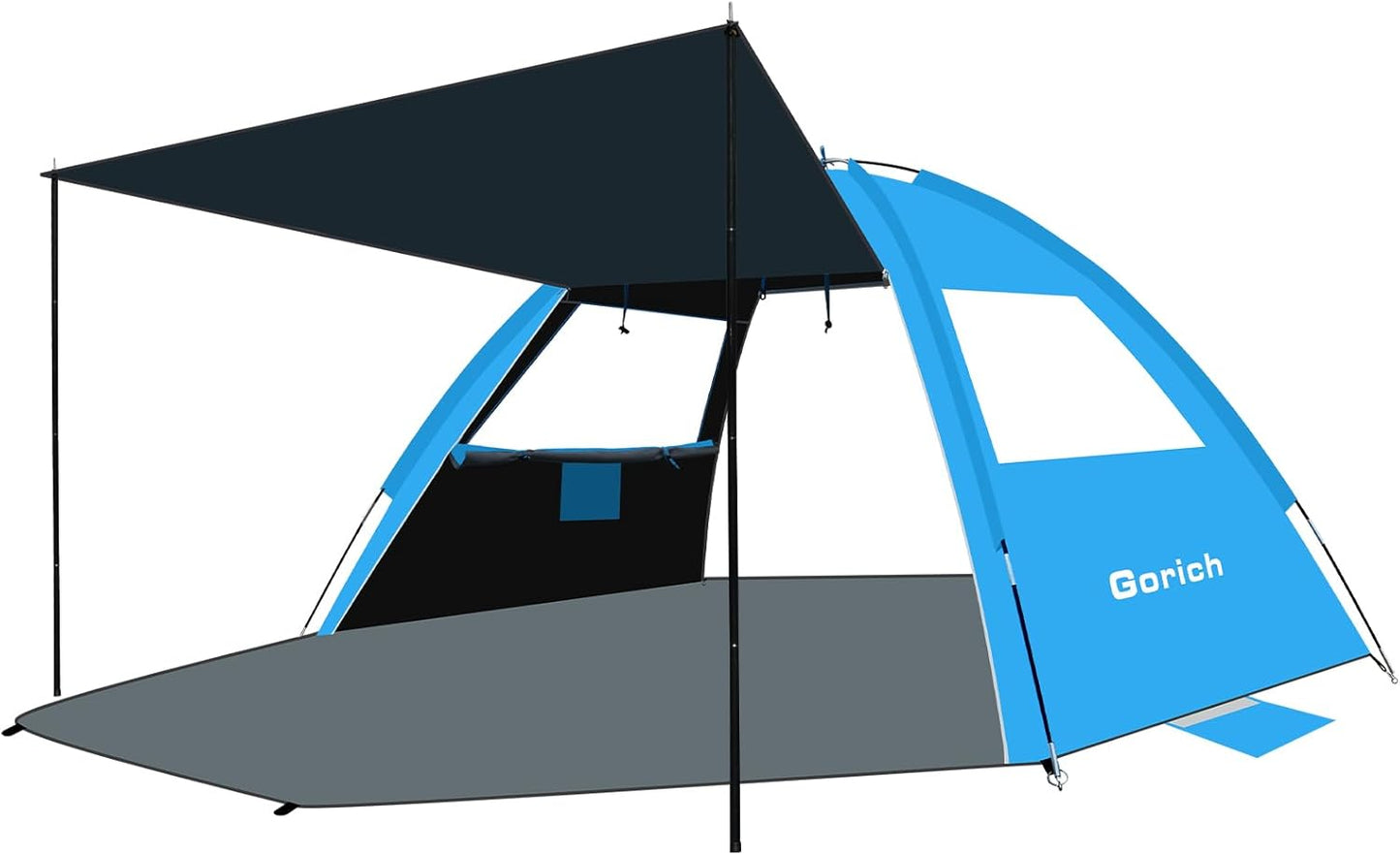 Gorich Beach Tent - Portable Sun Shelter with UPF 50+ UV Protection | Easy Setup for 3-8 People, Lightweight & Compact