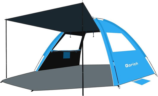 Gorich Beach Tent - Portable Sun Shelter with UPF 50+ UV Protection | Easy Setup for 3-8 People, Lightweight & Compact