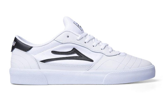 Lakai Cambridge Mens Skate Shoes, White Leather, 9