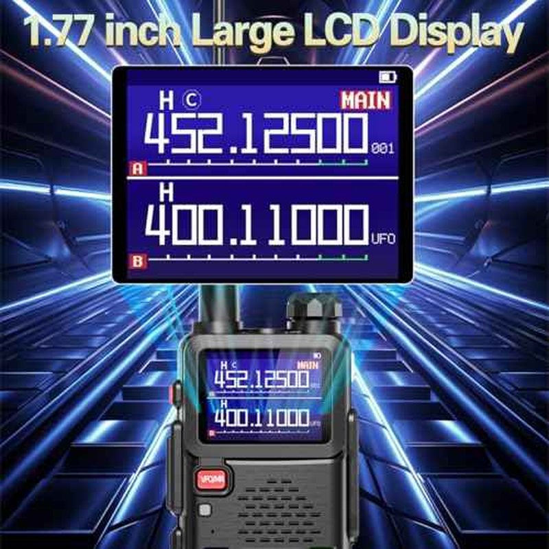 BAOFENG Ham Radio Handheld Long Range Walkie Talkies Rechargeable 3800mAh Battery Two Way Radio AR-5RM NOAA Weather Tactical Portable Radios with USB-C Charger for Hunting Survival Gear,2Pack