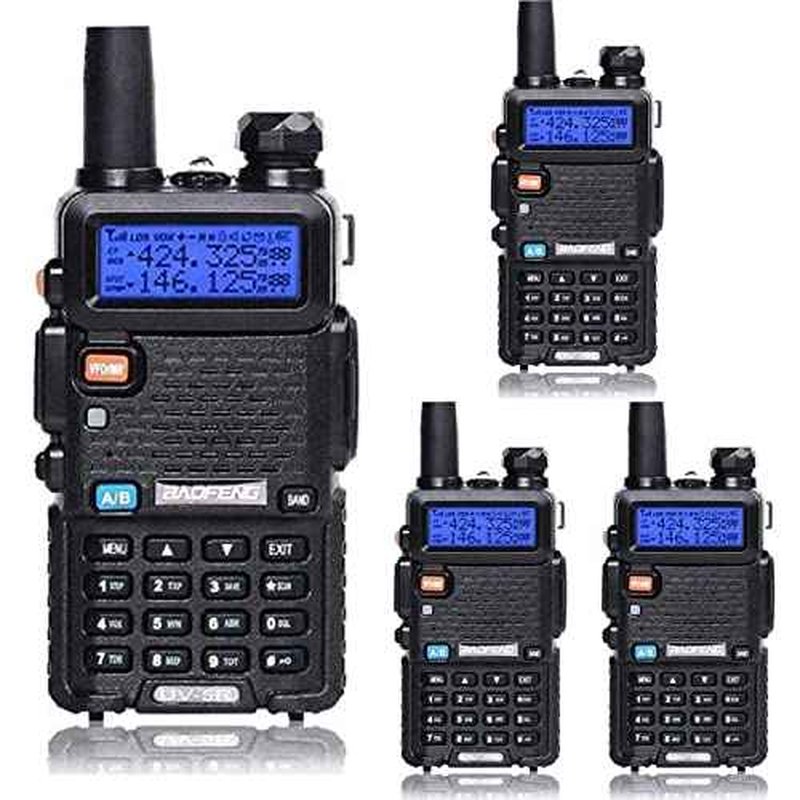 Baofeng UV-5R Dual Band Two Way Radio Handheld Ham Radio Long Range Walkie Talkies Pack of 4 for Hiking Camping Skiing Trip (Black)