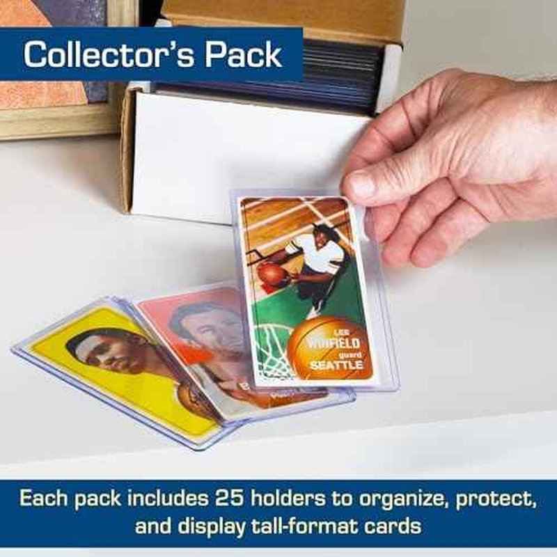 BCW Tall Card Topload Holders ? 25 Pack | Premium Top Loaders for Sports Trading Cards | Fits Tall Basketball, Football, Widevision Cards | Clear Rigid Toploader Card Protectors