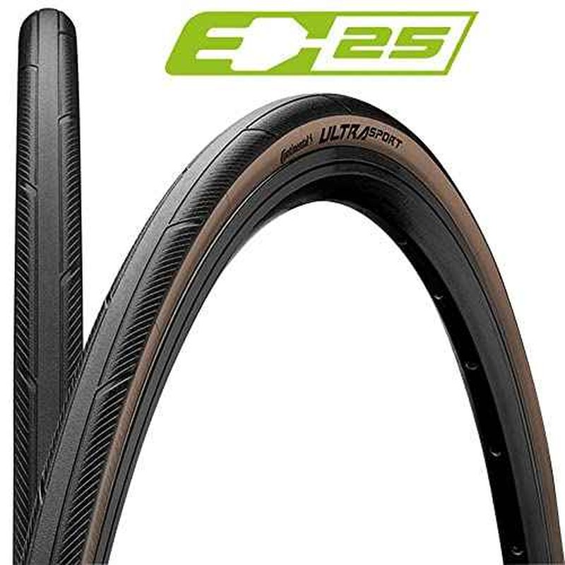 Continental Ultra Sport III 700x28 Black/Brown Folding PureGrip - Pair (2 Tires)