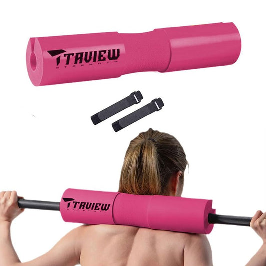 Barbell Pad for Squats, Lunges and Hip thrusts Great for Squats, Lunges, Hip Thrusts, Weight Lifting & More - Fit Standard and Olympic Bars Perfectly (Pink)