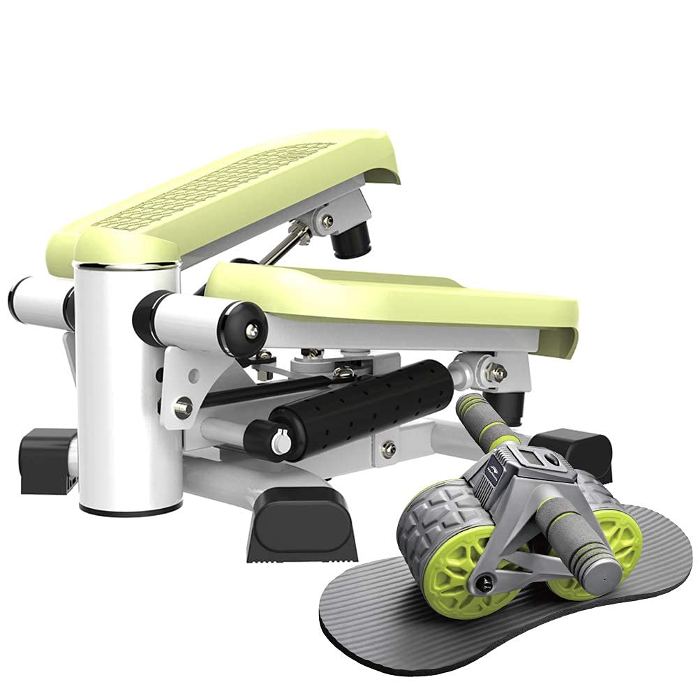 leikefitness Twist Stair Stepper 6600(Green) and Ab Wheel Roller with Intelligent Display 1301 Bundle