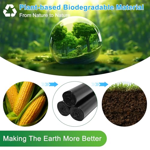 Portable Toilet Bags - 8 Gallon Camping Toilet Bags, Biodegradable Travel Potty Bag for Portable Toilet, Thickened Camp Toilet Waste Bags for 5 Gallon Bucket Toilet, Compostable Trash Bags