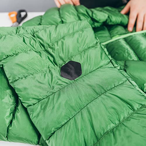 GEAR AID Tenacious Tape Hex 2.5” and 1.5” Shapes, Micro-Ripstop Outdoor Fabric Repair Patches, Peel-and-Stick to Fix Holes and Burns in Down Jackets, Rain Gear, Tents, Tarps and More, Green, 4 Patches