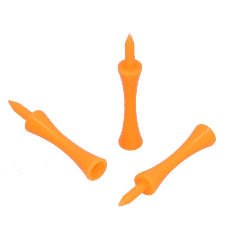 Headerbs 100Pcs 70mm Orange Plastic Tees Set Lightweight Small Portable Trapezoidal Tees for Outdoor Trianing