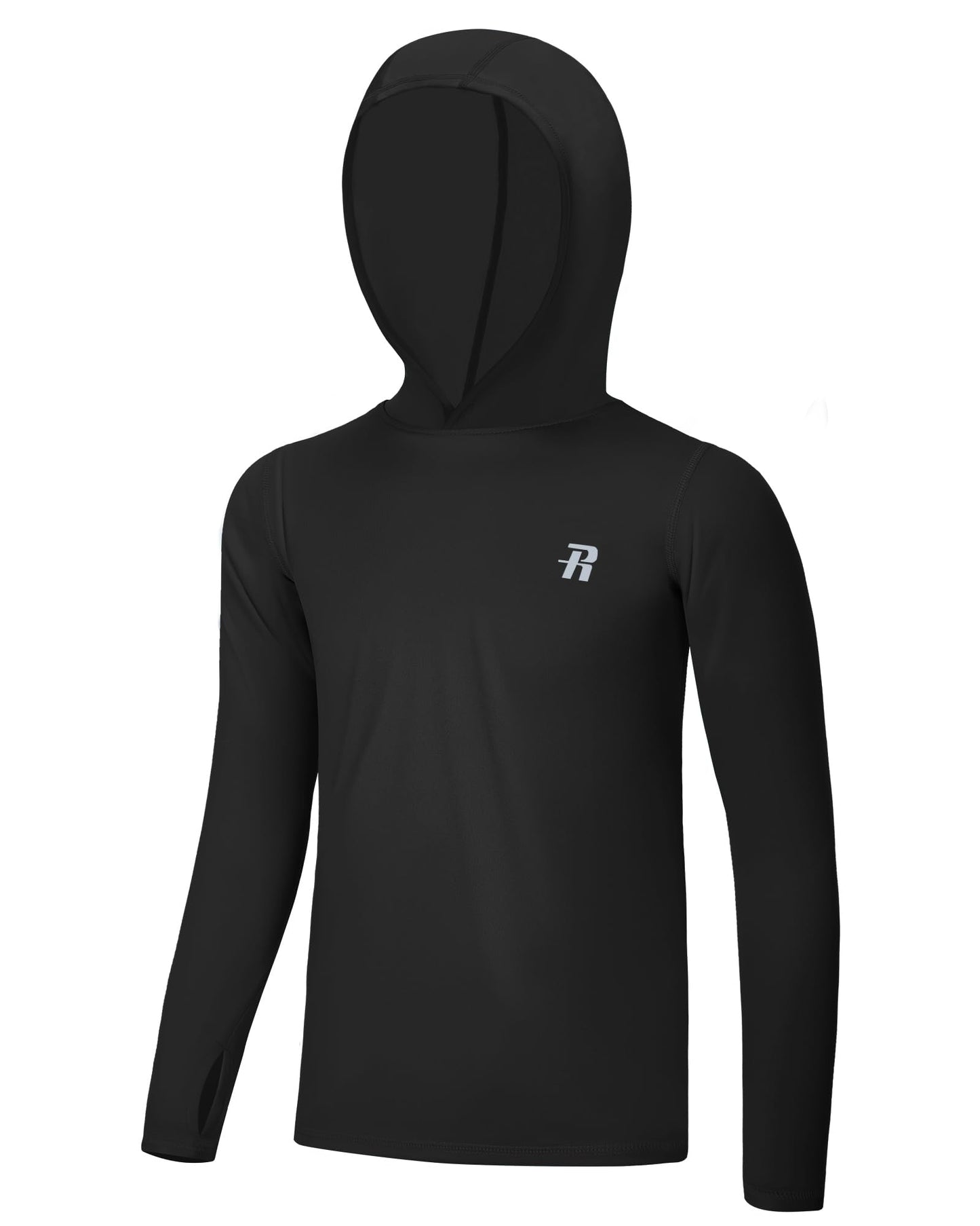 Runhit Boys & Toddler UPF 50+ Rash Guard Hoodie Kids UV Sun Protection Long Sleeve Shirt for Fishing Outdoor Beach Camping