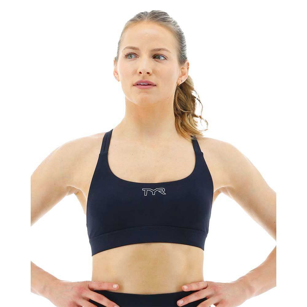 TYR Women's Dual Strap Performance Sports Bra, Black, X-Small