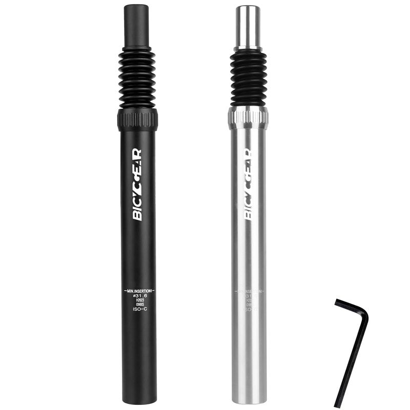 BICYCGEAR Suspension Seatpost 27.2/30.4/30.9/31.6 Bike Seat Posts with Suspension Headless Bicycle Seat Shock Absorber Lightweight for E Bike BMX Road City Bike Replacement Component Parts