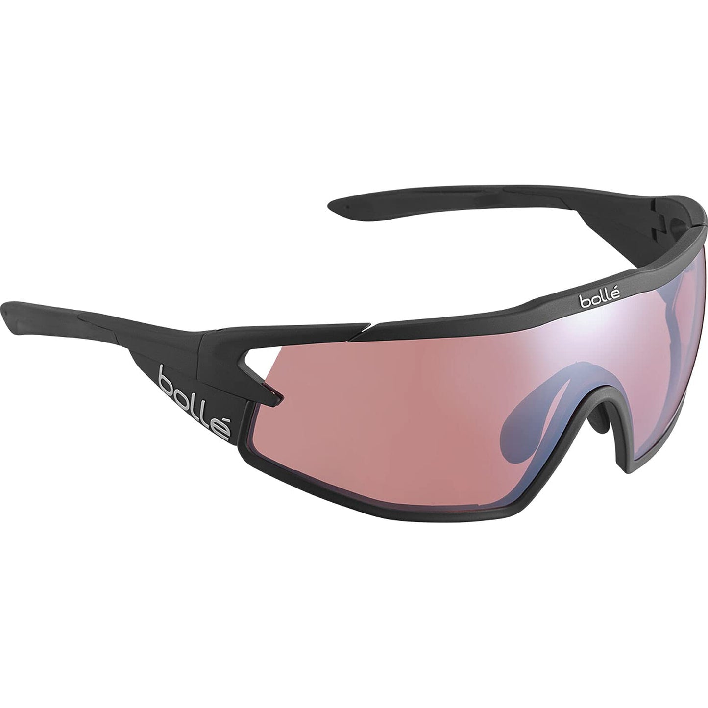 bollé 12627 B-Rock Pro Rectangle Sunglasses, Matte Black - Phantom Vermillon Gun