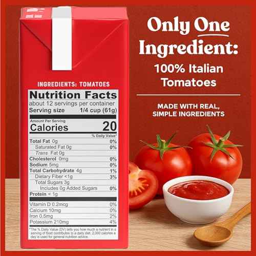 Pomì Strained Tomatoes 26.46oz (Pack of 12) - Creamy, Velvety Tomato Puree, No Additives or Preservatives - Made in Italy with 100% Fresh Italian Tomatoes - BPA-Free, Gluten-Free