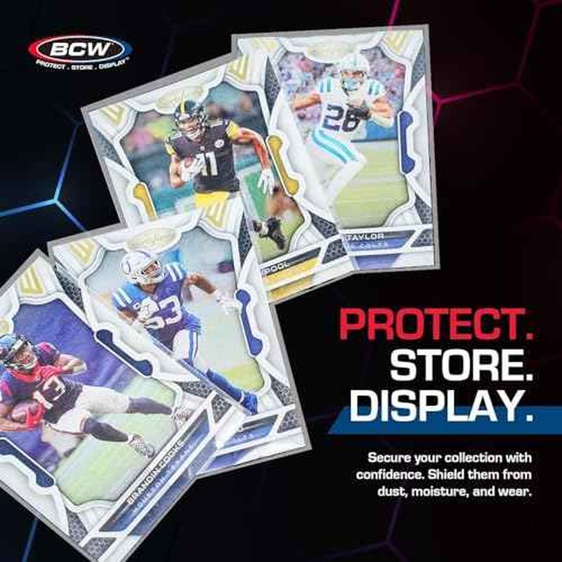 BCW 3x4 Topload Card Holders and Card Sleeves Combo | 100 Clear Plastic Toploaders and 100 Soft Card Sleeves | Protect, Store, and Display Trading Cards | Durable Card Storage Box for Collectors