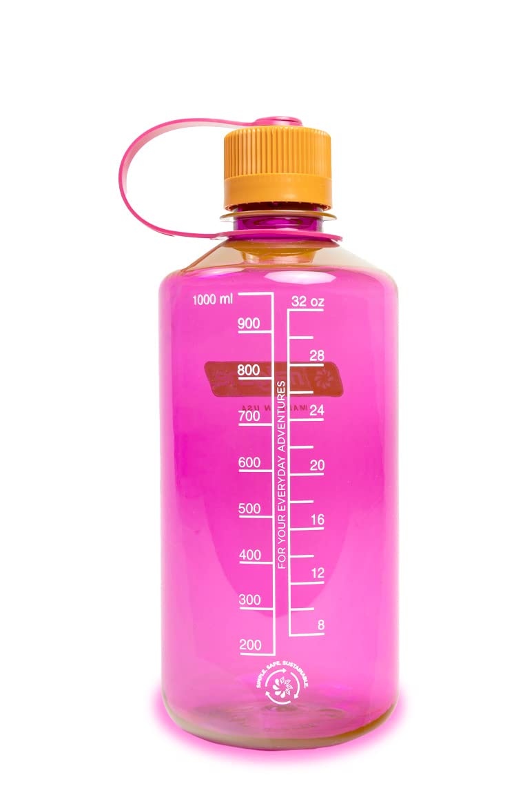 Nalgene Sustain Tritan BPA-Free Water Bottle Made with Material Derived from 50% Plastic Waste, 32 OZ, Narrow Mouth, Flamingo Pink