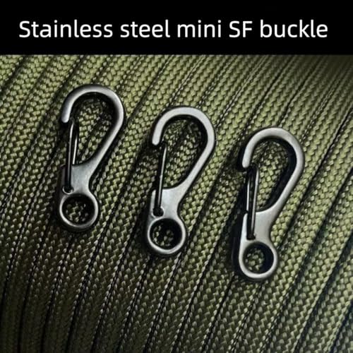 Stainless steelMini SF Carabiner Clips Tiny Spring Snap Hook Keychain Clasps EDC Small Hanging Buckle for Backpack Camping Bottle Using Accessories Paracord Tactical Survival Gear£¨4-PCS £©
