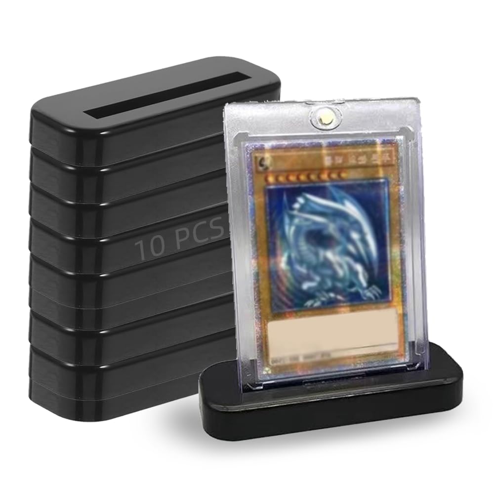 JOBEDE Magnetic Card Holder Base, 10 Pack Acrylic TradingCard Display Stand for 35PT One-Touch Acrylic Baseball Card Holder Display