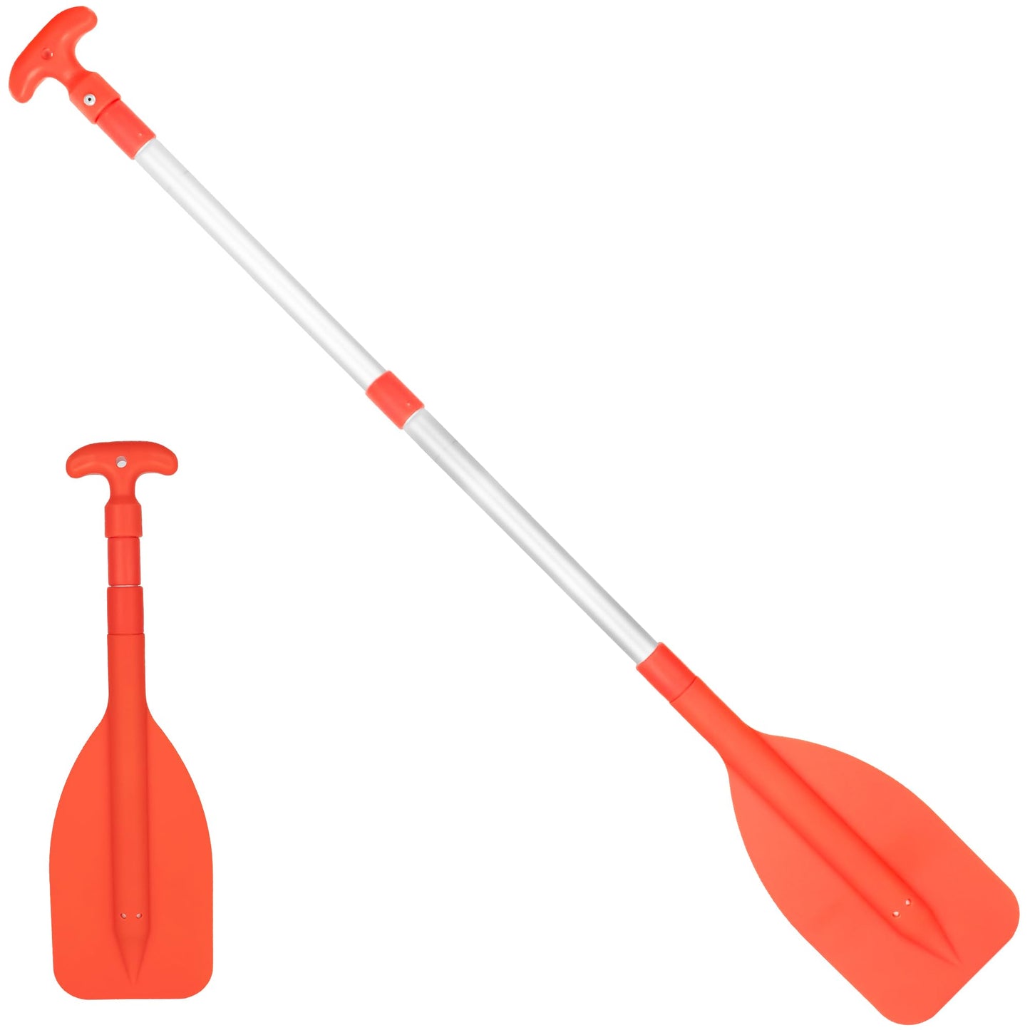 Five Oceans Boat Paddle, Emergency Paddle -Telescoping Paddle, Boat Paddles, Floating Orange Paddle, Extends from 21" to 42", Compact Design for Easy Storage, Strong Anodized Aluminum Shaft - FO2898