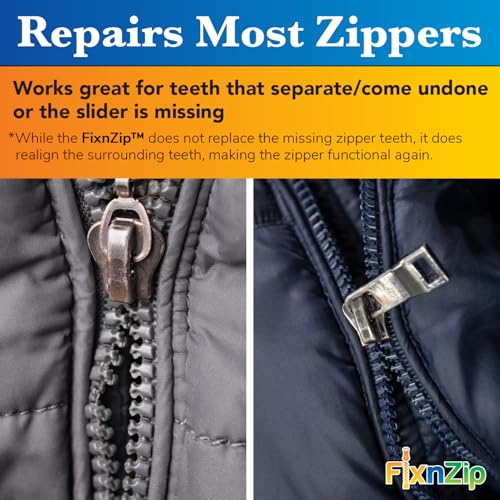 FixNZip Medium Black Nickel Zipper Repair Kit - No-Sew Slider Replacement for Jackets, Sleeping Bags, Tents, Duffel Bags - Pack of 3