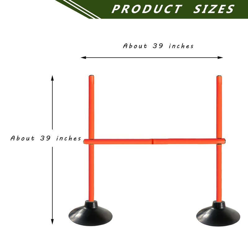 TNZMART 3.3 FT Agility Poles Adjustable Hurdles for Soccer Football Speed Training Equipment Track and Field (3 Groups, Orange)