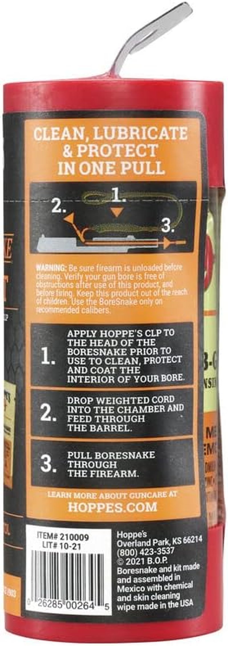 9mm Pistol Boresnake Cleaning Kit - Includes CLP Solution & Easy Storage Clam Case