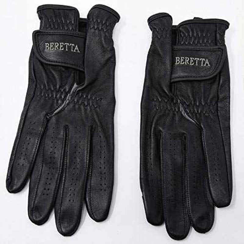 Beretta Unisex Leather Shooting Gloves with Touch-Screen Compatible Index Finger - Breathable Soft Thin Maximum Grip Adjustable Cuffs
