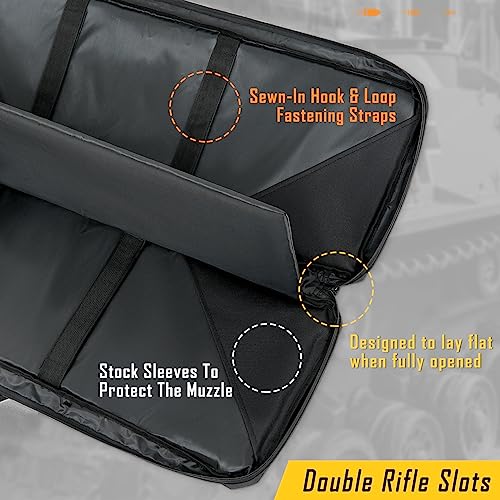 DULCE DOM 32 inch Double Rifle Case Soft Bag Gun Case, Perfect for Rifle Pistol Firearm Storage and Transportation, All Around Shooting Range Tactical Rifle Backpack, Indoor Outdoor