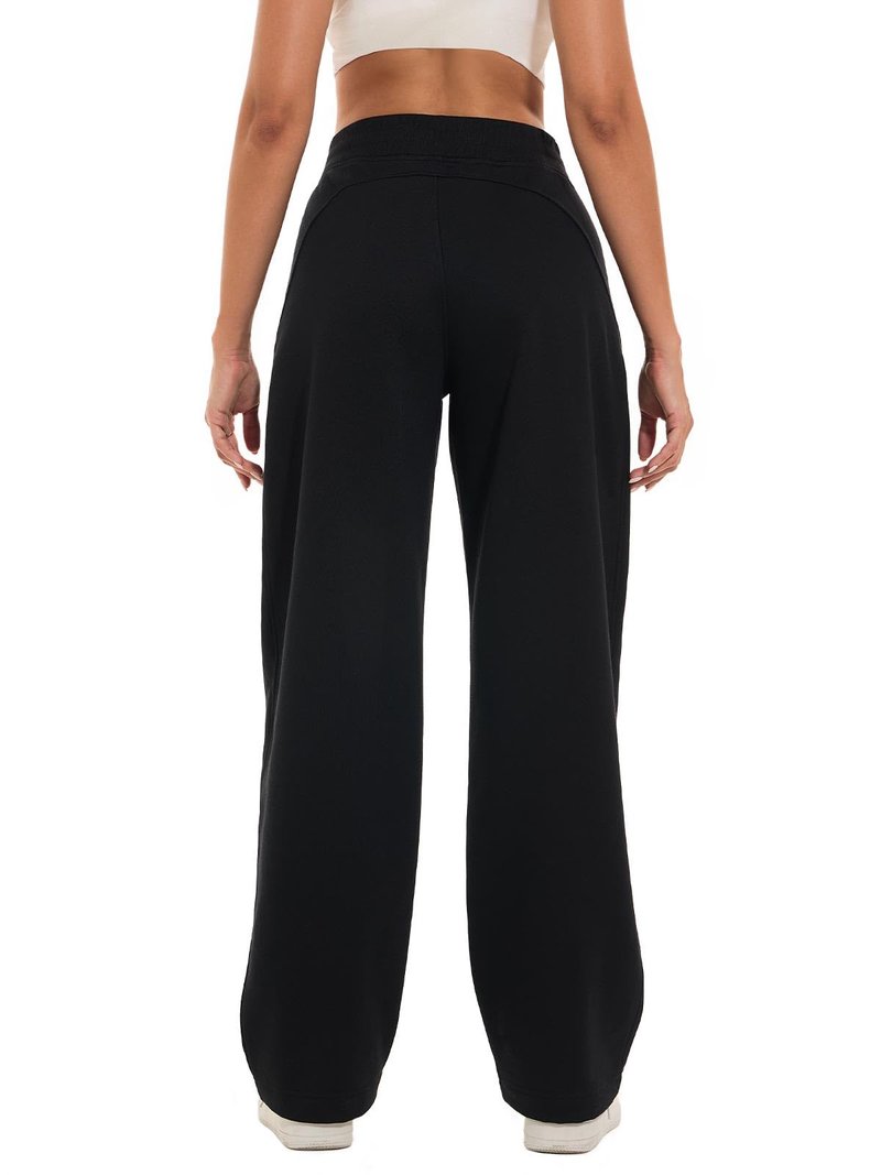 HOdo 32"/34" Inseam Womens Tall Sweatpants Fleece Joggers for Women Wide Leg Pants with Pockets for Workout Black-34-M