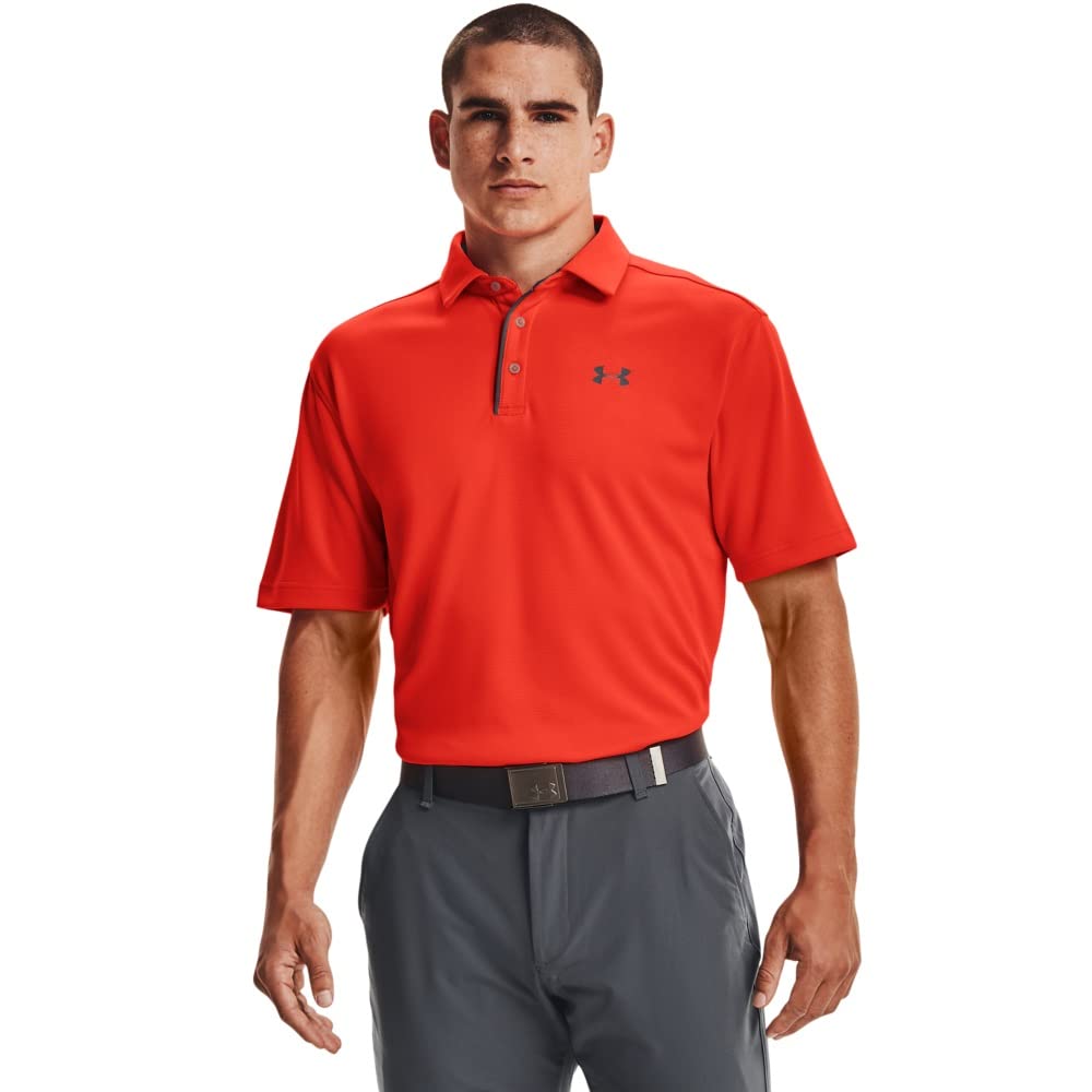 Under Armour Men's Tech Golf Polo, Phoenix Fire (296)/Pitch Gray, 3X-Large
