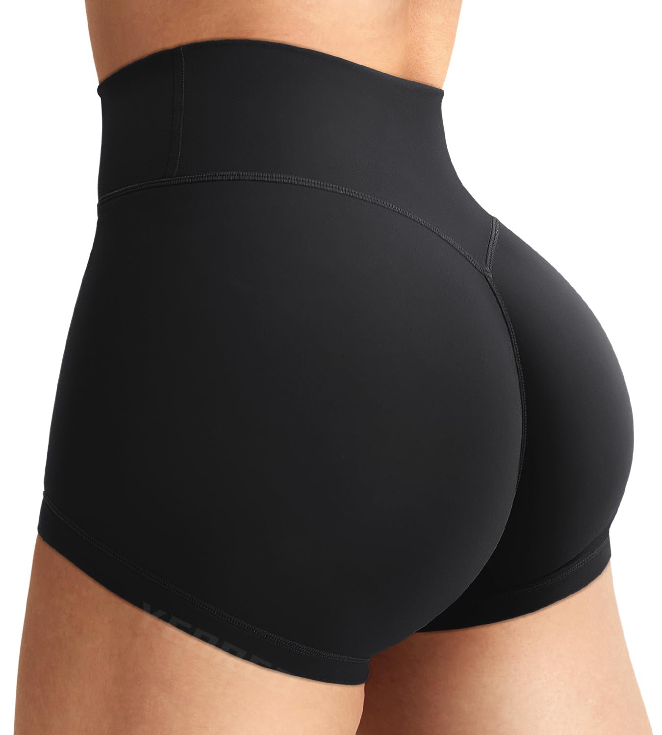 YEOREO LuxFlow Women's Biker Shorts 2.5" No Front Seam Workout Shorts Black