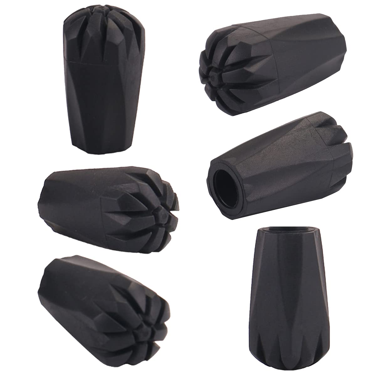 Diooid Hiking Pole Tips Extra Thick and Wear Resisting Trekking Pole Tips Replacement Pole Rubber Tip Protectors Fits Most Standard Hiking Poles with 11mm Hole Diameter Black