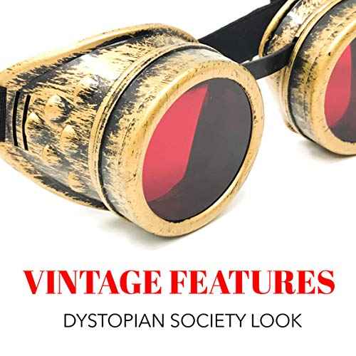 Steampunk Victorian Goggles Rave Glasses in Vintage Gold, Costume Accessory