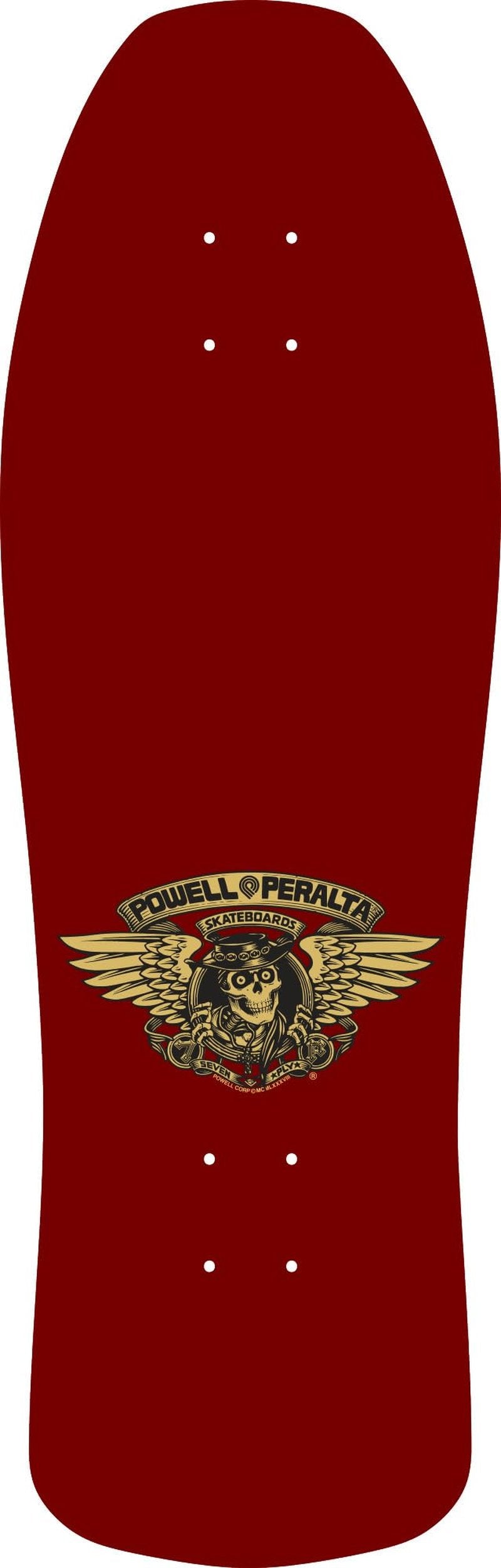 Powell Peralta Ray Underhill Cross Reissue Skateboard Deck, Burgundy/Gold Foil, 9.9" x 31.03"