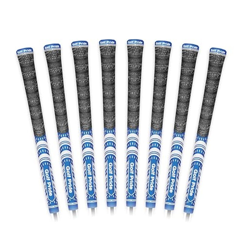 Golf Pride MCC Golf Club Grip - All-Weather Hybrid Grip - Brushed Cotton Cord & Pebbled Texture - Moisture-Wicking Technology - Blue/White